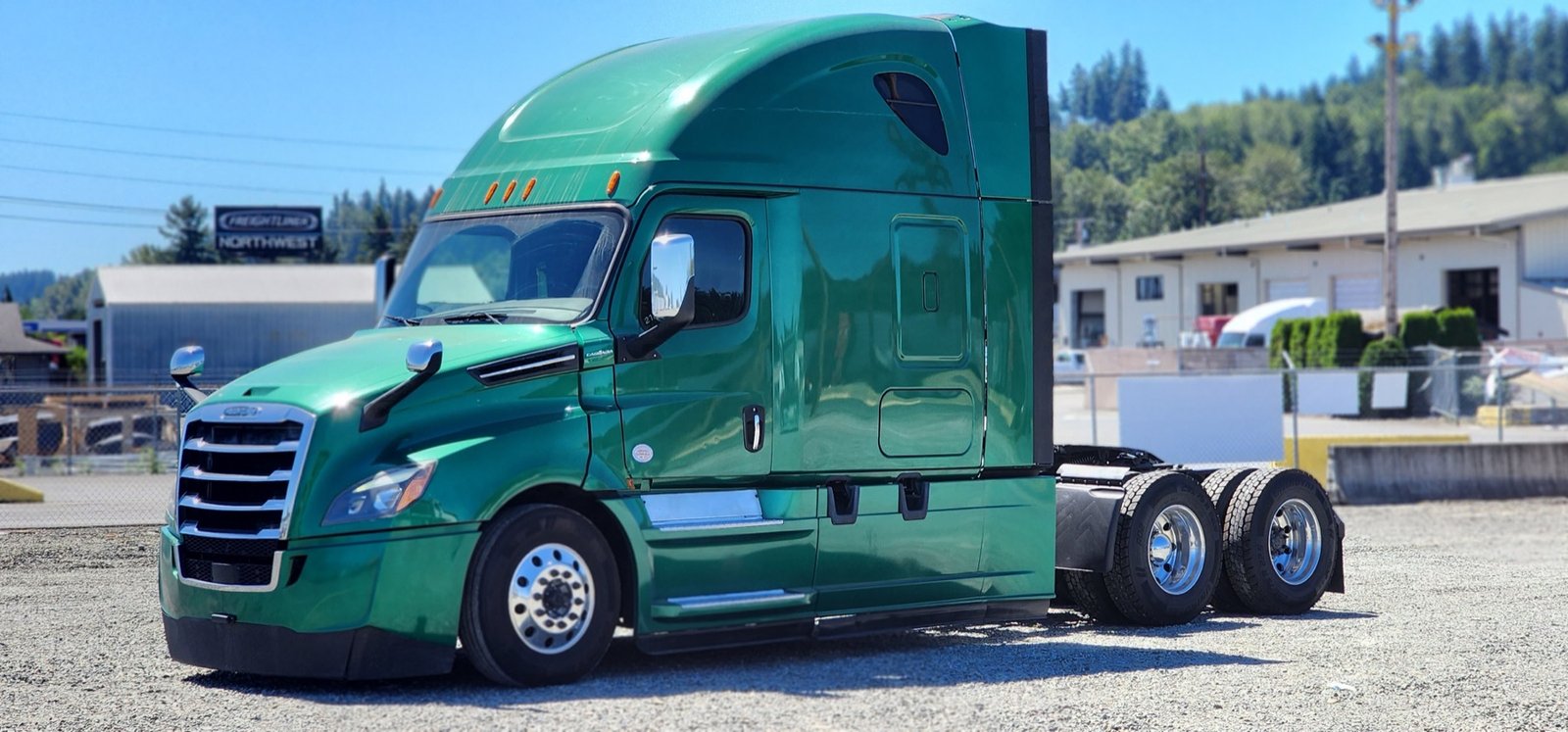 Heavy-duty truck on a lot