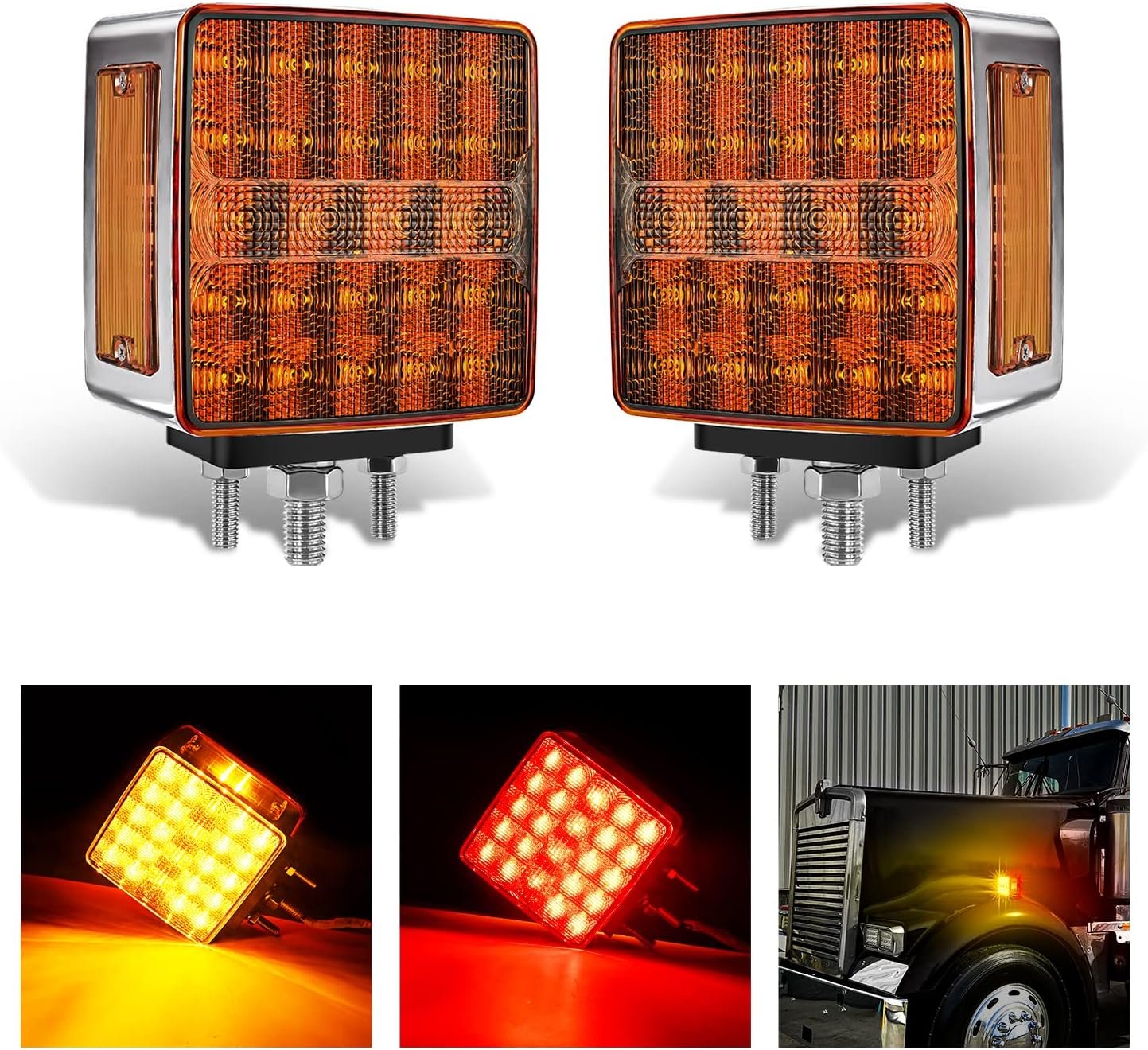 Truck Trailer Square Double Face Pedestal Stop Turn Taillight